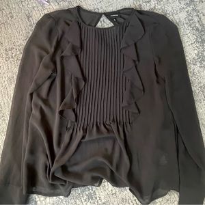 who what wear black silk long sleeve shirt